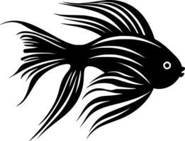 poisson ange - noir et blanc isolé icône - vecteur illustration