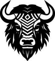 bison - noir et blanc isolé icône - vecteur illustration