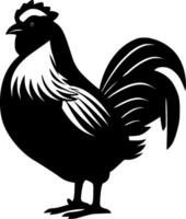 poulet - noir et blanc isolé icône - vecteur illustration