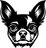 chihuahua - noir et blanc isolé icône - vecteur illustration