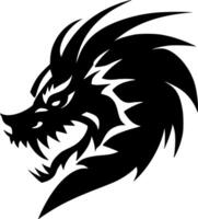 dragon, noir et blanc vecteur illustration