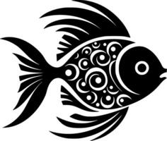 poisson, noir et blanc vecteur illustration