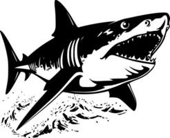 requin - minimaliste et plat logo - vecteur illustration