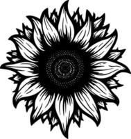 tournesol, noir et blanc vecteur illustration