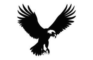 en volant griffon vautour le bec noir vecteur, gros griffon vautour silhouette isolé sur une blanc Contexte vecteur