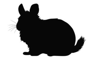 chinchilla animal silhouette vecteur isolé sur une blanc arrière-plan, hamster noir clipart