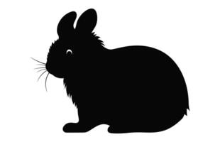 chinchilla silhouette vecteur isolé sur une blanc arrière-plan, hamster noir clipart