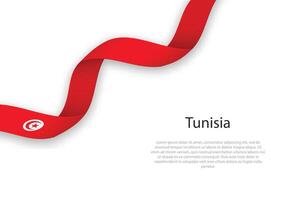 agitant ruban avec drapeau de Tunisie vecteur