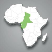 français équatorial Afrique emplacement dans Afrique 3d carte vecteur