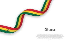 agitant ruban avec drapeau de Ghana vecteur