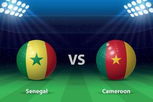 Sénégal contre Cameroun Football tableau de bord diffuser graphique vecteur