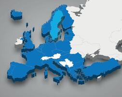 Nord atlantique traité organisation emplacement dans L'Europe  3d carte vecteur