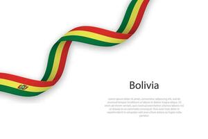 agitant ruban avec drapeau de Bolivie vecteur