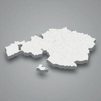 3d isométrique carte de biscaye est une Province de Espagne vecteur