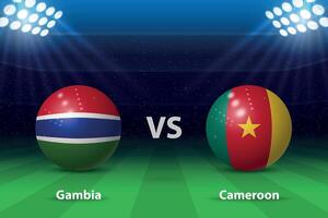 Gambie contre Cameroun Football tableau de bord diffuser graphique vecteur