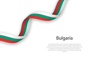 agitant ruban avec drapeau de Bulgarie vecteur