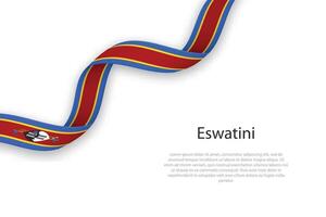 agitant ruban avec drapeau de eswatini vecteur
