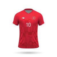 3d réaliste football Jersey Tunisie nationale équipe 2024 vecteur
