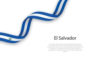 agitant ruban avec drapeau de el Salvador vecteur