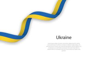 agitant ruban avec drapeau de Ukraine vecteur