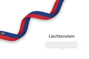 agitant ruban avec drapeau de Liechtenstein vecteur