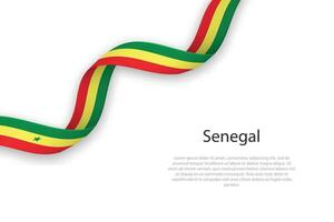 agitant ruban avec drapeau de Sénégal vecteur