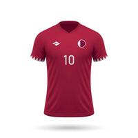 3d réaliste football Jersey Qatar nationale équipe 2024 vecteur