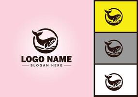 baleine icône logo vecteur art graphique pour affaires marque icône baleine poisson océan logo modèle