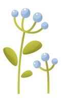 un jacinthe des bois fleur, bleu myosotis contre une blanc Contexte. grand bourgeon et inflorescence sur une tige avec vert feuilles. international perce-neige journée. vecteur botanique illustration. fleur agrafe art