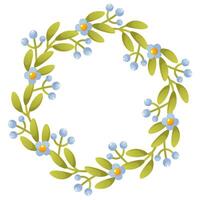 vecteur floral couronne avec vert feuilles. magnifique couronne modèle sur blanc Contexte avec vide espace pour texte, conception pour mariage faire-part, salutation cartes, été vacances dépliants, autocollants, Étiquettes