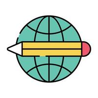 une plat conception icône de global l'écriture vecteur