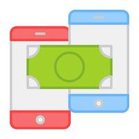 conceptuel plat conception icône de mobile argent vecteur