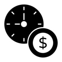 l'horloge avec dollar mettant en valeur temps est argent vecteur