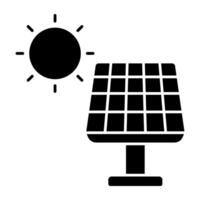 une Soleil énergie espace de rangement réservoir icône, vecteur conception de solaire panneau