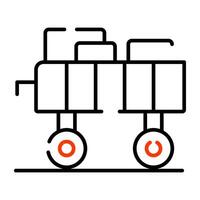 une unique conception icône de brouette vecteur