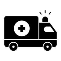 un urgence médical transport icône, solide conception de ambulance vecteur