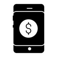 dollar à l'intérieur montre intelligente, icône de mobile bancaire vecteur