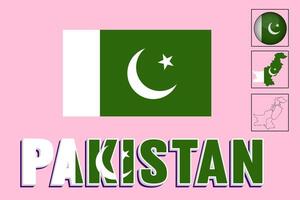 Pakistan carte et Pakistan drapeau vecteur dessin