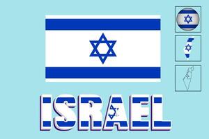 carte de Israël et vecteur illustration de le israélien drapeau