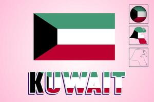 vecteur des illustrations de le Koweit drapeau et carte