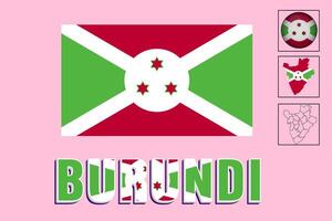 carte de burundi et vecteur illustration de burundi drapeau