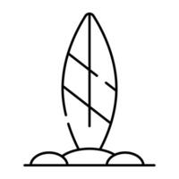 icône de planche d'aventure, design tendance de planche de surf vecteur