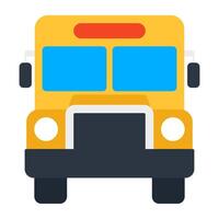 une Publique transport icône dans plat conception, école autobus vecteur