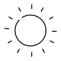 une linéaire conception icône de soleil, modifiable vecteur