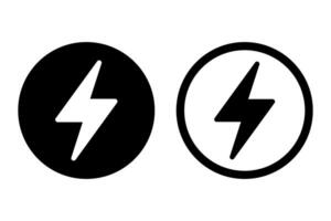 foudre, électrique Puissance vecteur icône. énergie et tonnerre électricité symbole. foudre boulon signe dans le cercle.