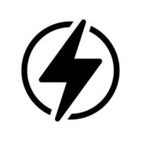 foudre, électrique Puissance vecteur icône. énergie et tonnerre électricité symbole. foudre boulon signe dans le cercle.
