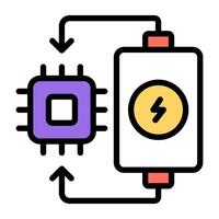 une plat conception icône de mobile batterie mise en charge vecteur