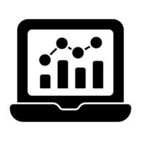 une solide conception icône de en ligne statistiques vecteur