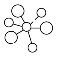 connecté nœuds icône, linéaire conception de topologie vecteur