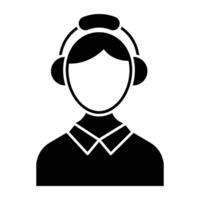 une unique conception icône de avatar portant écouteurs , écoute la musique vecteur
